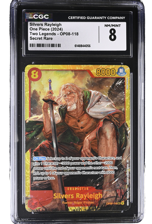 Silvers Raleigh OP08-118 Two Legends Secret Rare Holo CGC 8