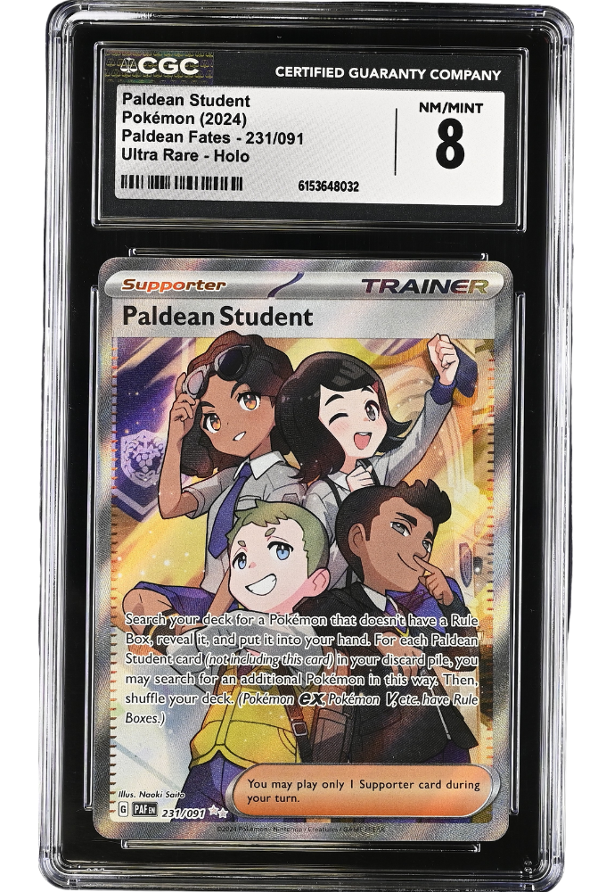 Paldean Student 231/091 Paldean Fates Ultra Rare Holo CGC 8