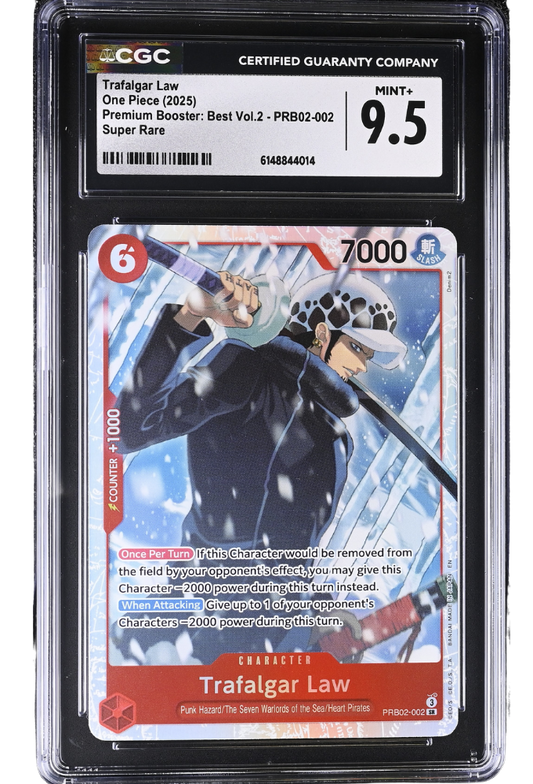Trafalgar Law PRB02-002 Premium Booster: Best Vol.2 Super Rare Holo CGC 9.5