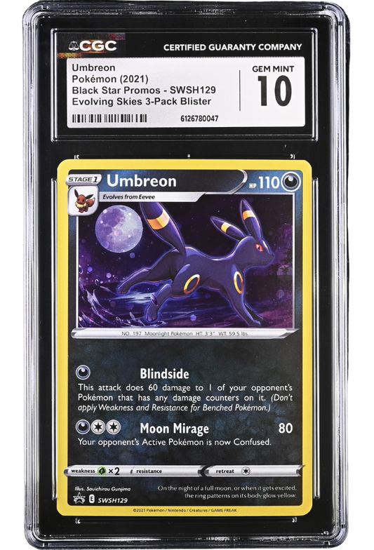 Umbreon SWSH129 Black Star Promos Evolving Skies Holo CGC 10