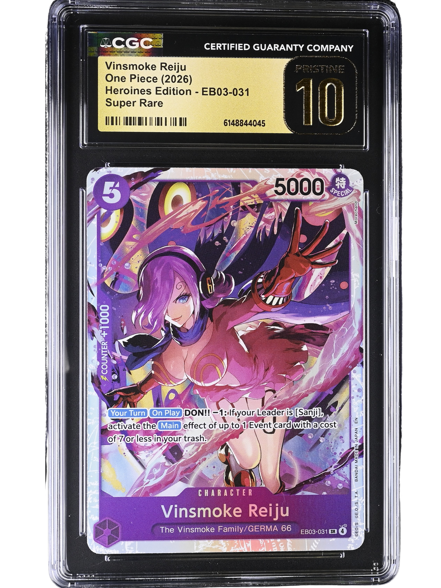 Vinsmoke Reiju Super Rare EB03-031 Heroines Edition CGC Pristine 10