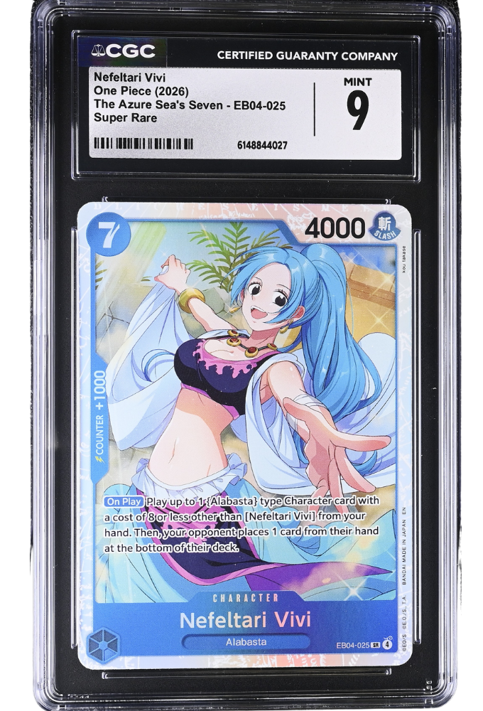 Nefeltari Vivi EB04-025 The Azure Sea's Seven Super Rare Holo CGC 9