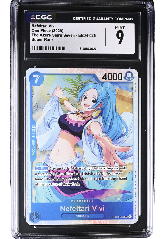 Nefeltari Vivi EB04-025 The Azure Sea's Seven Super Rare Holo CGC 9